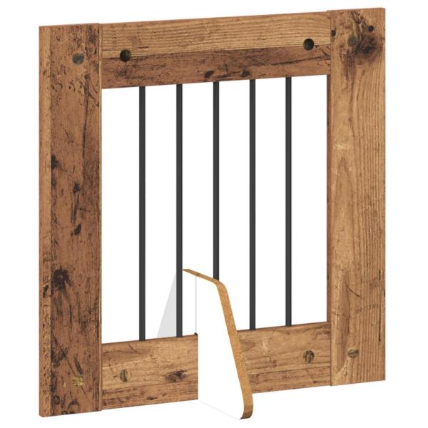 Klappbares Hundetor mit Ständern 2 stk. Altholz 120,5 cm