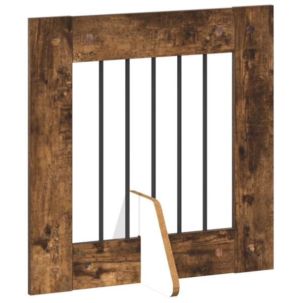 Klappbares Hundetor mit Ständern 6 stk. Räuchereiche 362 cm