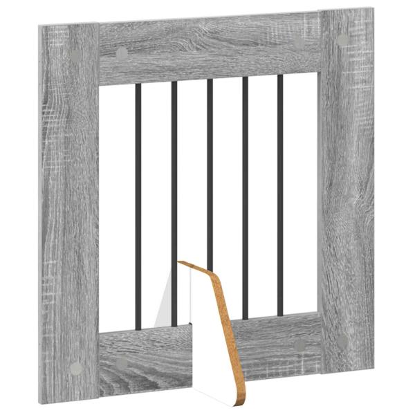Klappbares Hundetor mit Ständern 6 stk. Sonoma-Grau 362 cm