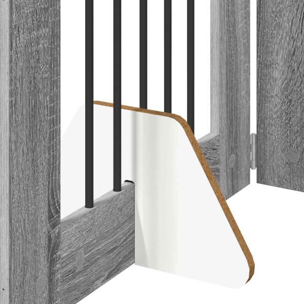 Klappbares Hundetor mit Ständern 6 stk. Sonoma-Grau 362 cm