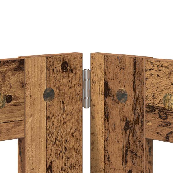 Klappbares Hundetor mit Ständern 8 stk. Altholz 60 cm