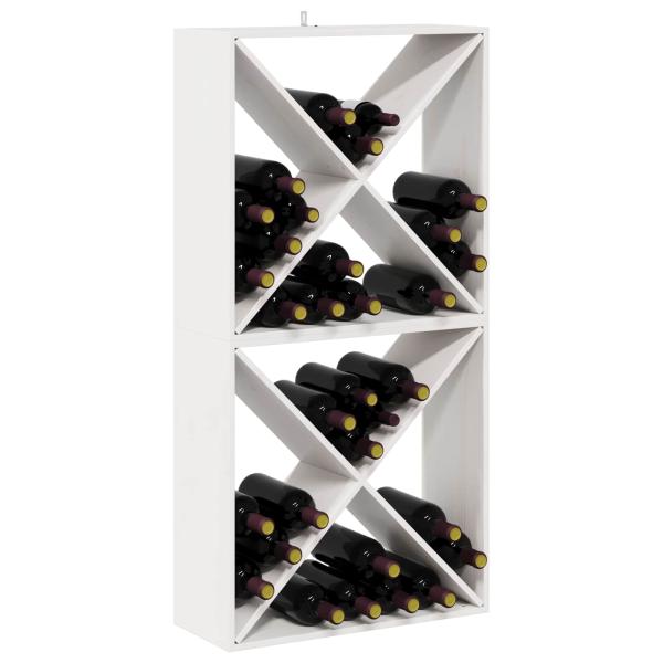 Weinregal 2 Stk. Wei? 62 x 25 x 62 cm Massives Kiefernholz