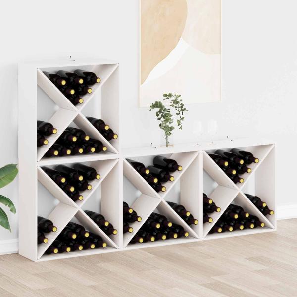 ARDEBO.de - Weinregal 4 Stk. Wei? 62 x 25 x 62 cm Massives Kiefernholz