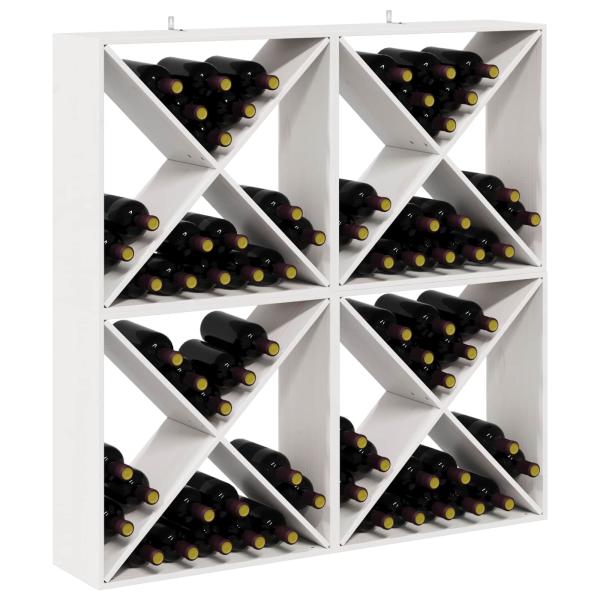 Weinregal 4 Stk. Weiß 62 x 25 x 62 cm Massives Kiefernholz