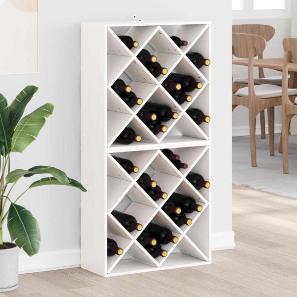 ARDEBO.de - Weinregal 2 Stk. Weiß 62 x 25 x 62 cm Massives Kiefernholz