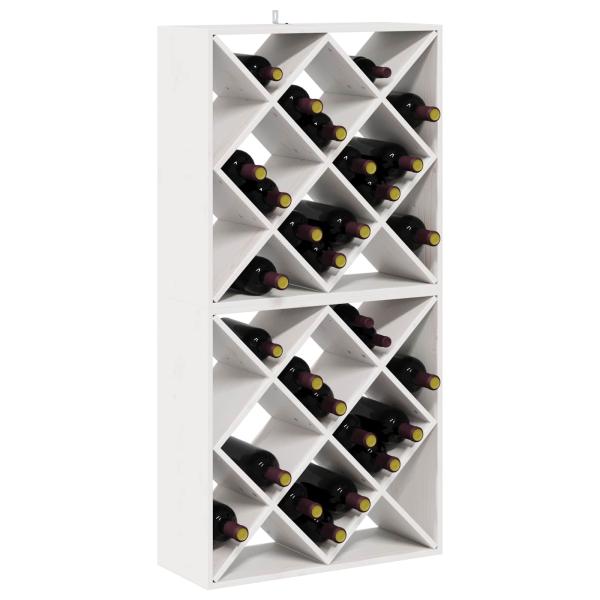 Weinregal 2 Stk. Weiß 62 x 25 x 62 cm Massives Kiefernholz