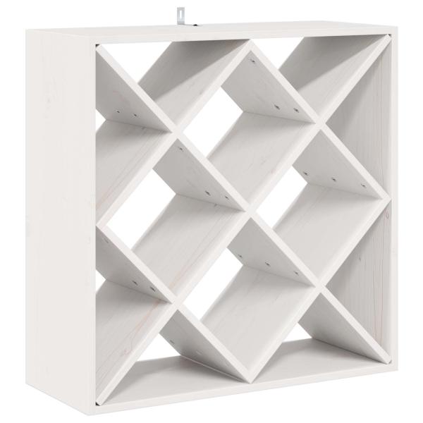 Weinregal 2 Stk. Weiß 62 x 25 x 62 cm Massives Kiefernholz