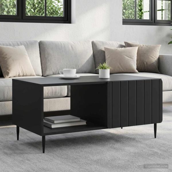 ARDEBO.de - Couchtisch Schwarz 90 x 50 x 40 cm Holzwerkstoff