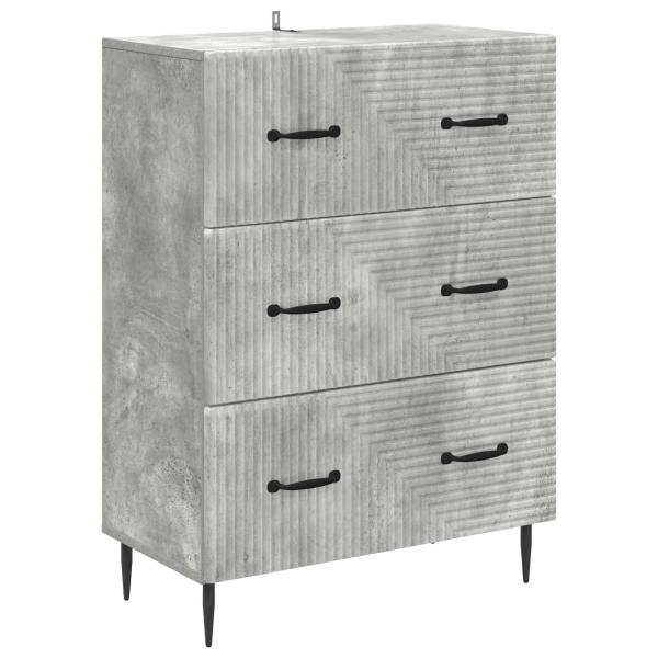 Schubladenschrank 66 x 34,5 x 89,5 cm Holzwerkstoff Betongrau