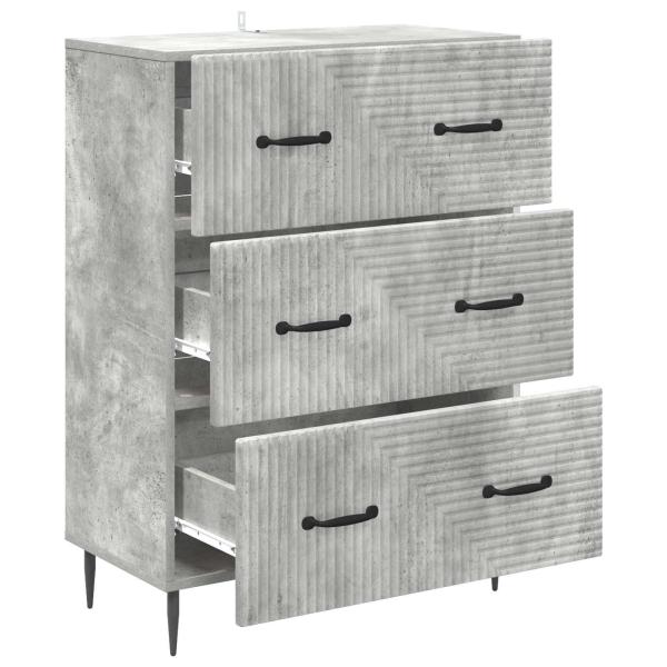 Schubladenschrank 66 x 34,5 x 89,5 cm Holzwerkstoff Betongrau