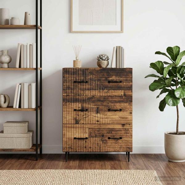 ARDEBO.de - Schubladenschrank 66 x 34,5 x 89,5 cm Holzwerkstoff Altholz