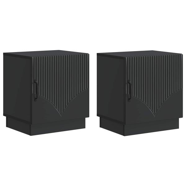 Nachttisch 2 stk. Schwarz 43 x 34,5 x 47 cm Holzwerkstoff