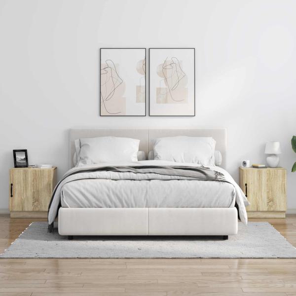 Nachttisch 2 stk. Sonoma-Eiche 43 x 34,5 x 47 cm Holzwerkstoff