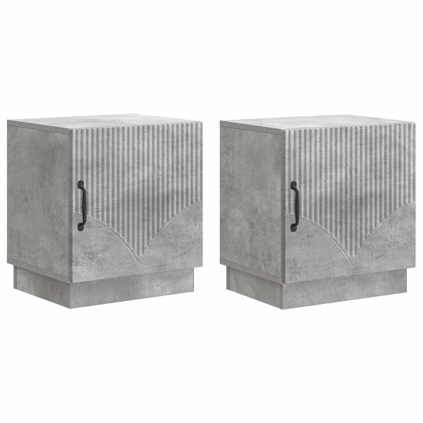 Nachttisch 2 stk. Beton Grau 43 x 34,5 x 47 cm Holzwerkstoff