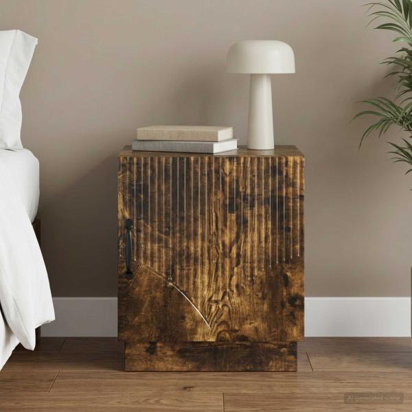 ARDEBO.de - Nachttisch Geräucherte Eiche 43 x 34,5 x 47 cm Holzwerkstoff