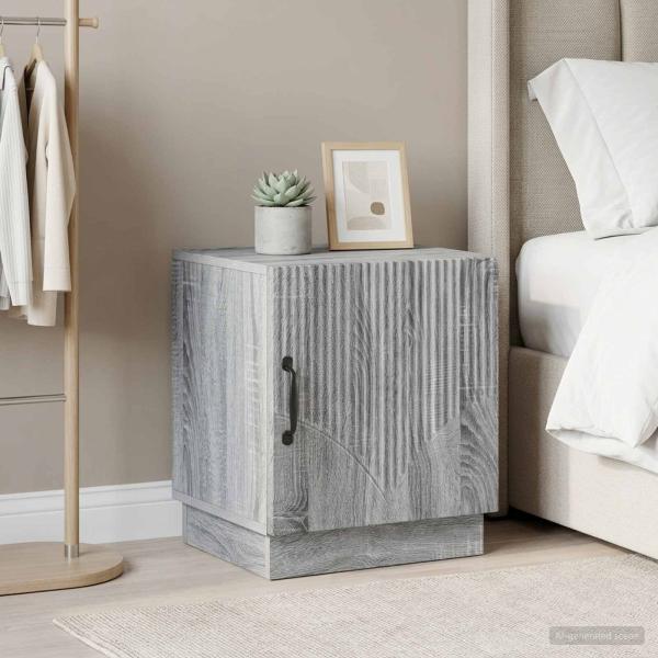 ARDEBO.de - Nachttisch 2 stk. Grau Sonoma 43 x 34,5 x 47 cm Holzwerkstoff