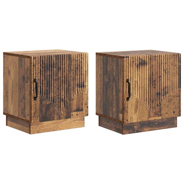 Nachttisch 2 stk. Altholz 43 x 34,5 x 47 cm Holzwerkstoff