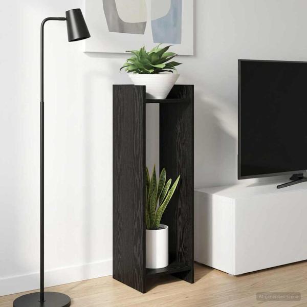 Pflanzenständer 2 Stk. Schwarz Eichen-Optik 30 x 30 x 100 cm