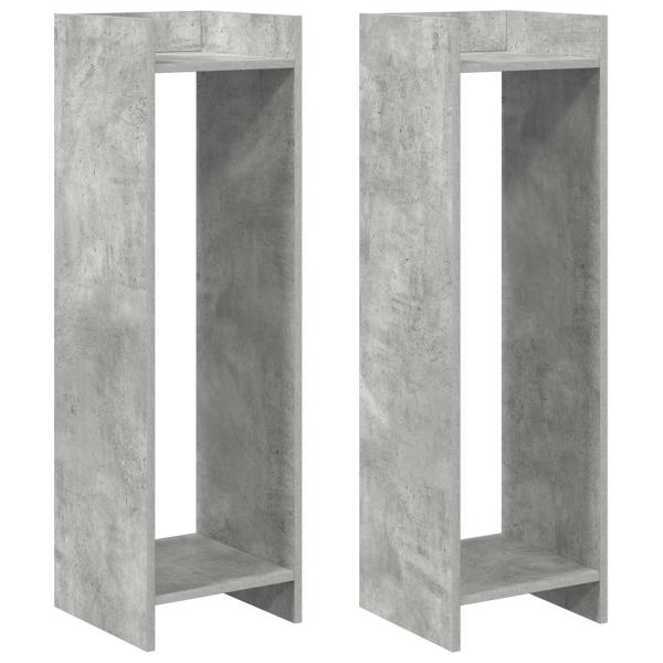 Pflanzenständer 2 Stk. Betongrau 30 x 30 x 100 cm Holzwerkstoff