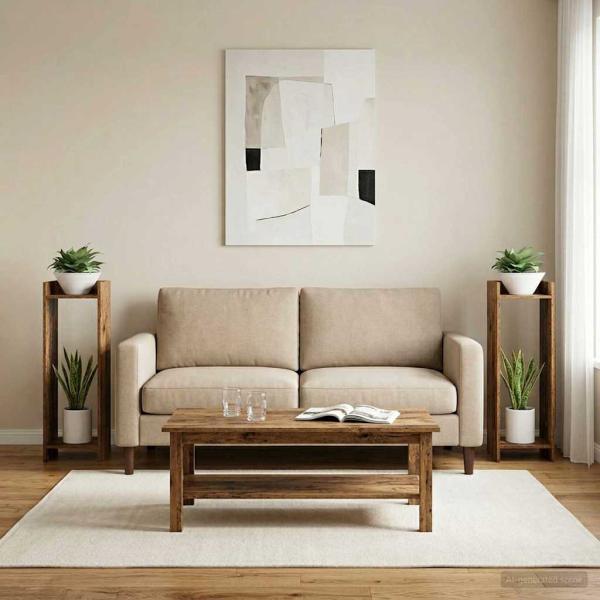 ARDEBO.de - Pflanzenständer 2 Stk. Altholz 30 x 30 x 100 cm Holzwerkstoff