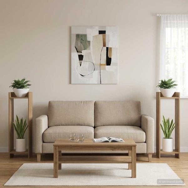 Pflanzenständer 2 Stk. Artisan-Eiche 30 x 30 x 100 cm