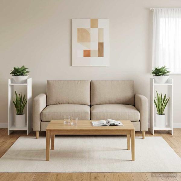 Pflanzenständer 2 Stk. Weiß 30 x 30 x 80 cm Holzwerkstoff