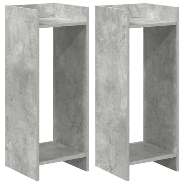 Pflanzenständer 2 Stk. Betongrau 30 x 30 x 80 cm Holzwerkstoff