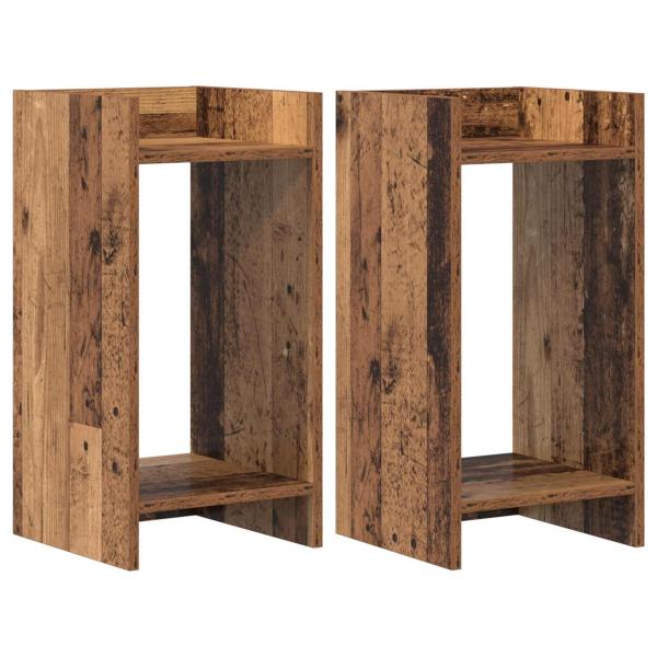 Pflanzenständer 2 Stk. Altholz 30 x 30 x 60 cm Holzwerkstoff