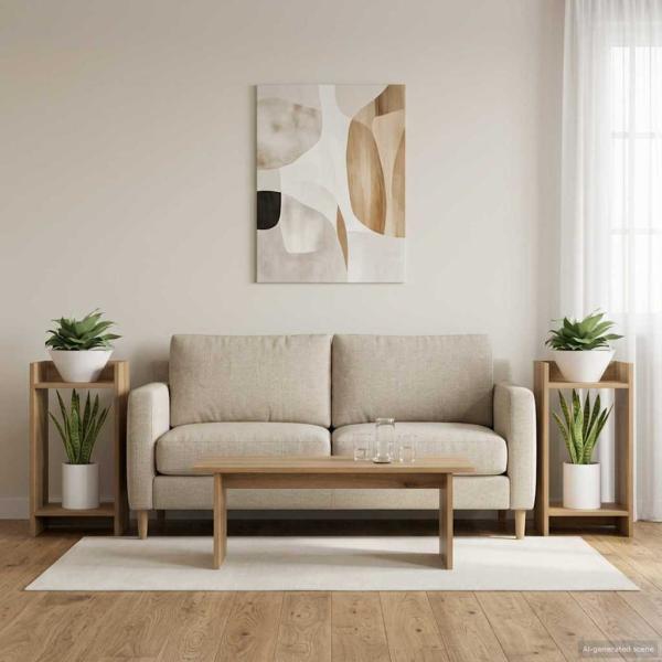 ARDEBO.de - Pflanzenständer 2 Stk. Artisan-Eiche 30 x 30 x 60 cm
