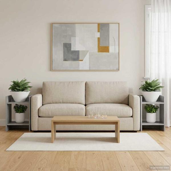Pflanzenständer 2 Stk. Sonoma-Grau 30 x 30 x 40 cm