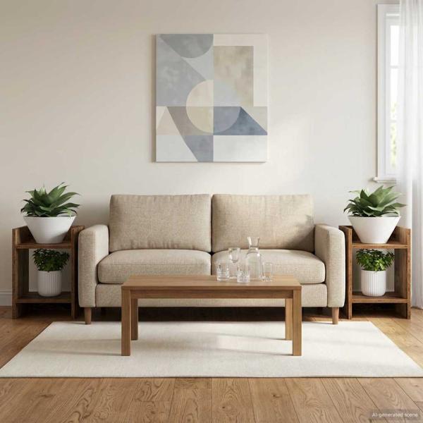 Pflanzenständer 2 Stk. Altholz 30 x 30 x 40 cm Holzwerkstoff