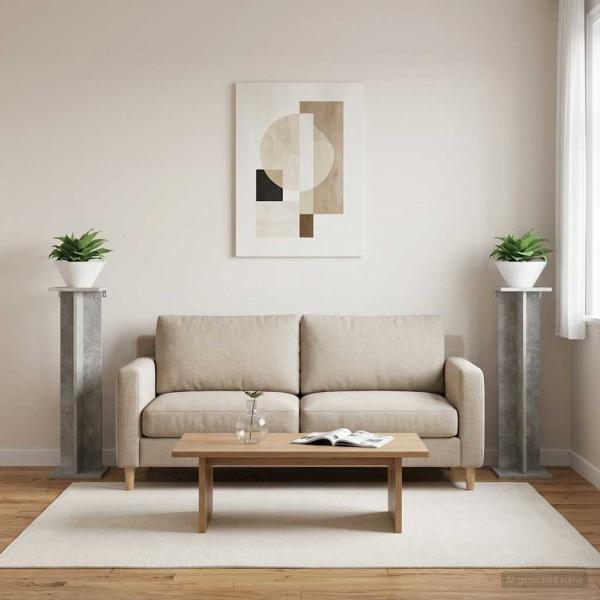 Pflanzenständer 2 Stk. Betongrau 25 x 25,5 x 100,5 cm
