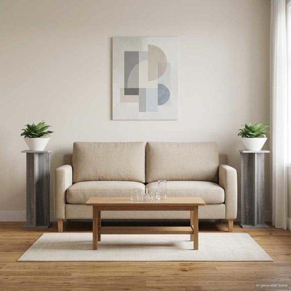 Pflanzenständer 2 Stk. Sonoma-Grau 25 x 25,5 x 80,5 cm