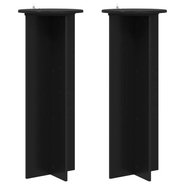 Pflanzenständer 2 Stk. Schwarz Ø40 x 100 cm Holzwerkstoff