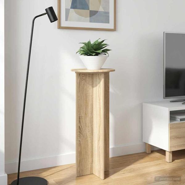 Pflanzenständer 2 Stk. Sonoma-Eiche Ø40 x 100 cm Holzwerkstoff