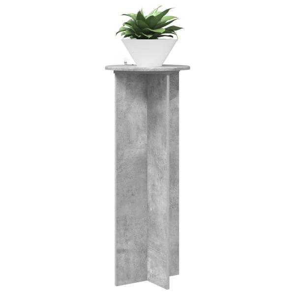 Pflanzenständer 2 Stk. Betongrau Ø40 x 100 cm Holzwerkstoff