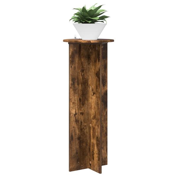Pflanzenständer 2 Stk. Räuchereiche Ø40 x 100 cm Holzwerkstoff