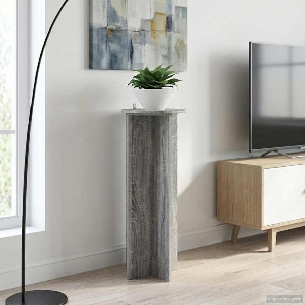 Pflanzenständer 2 Stk. Sonoma-Grau Ø40 x 100 cm Holzwerkstoff