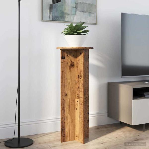 Pflanzenständer 2 Stk. Altholz Ø40 x 100 cm Holzwerkstoff