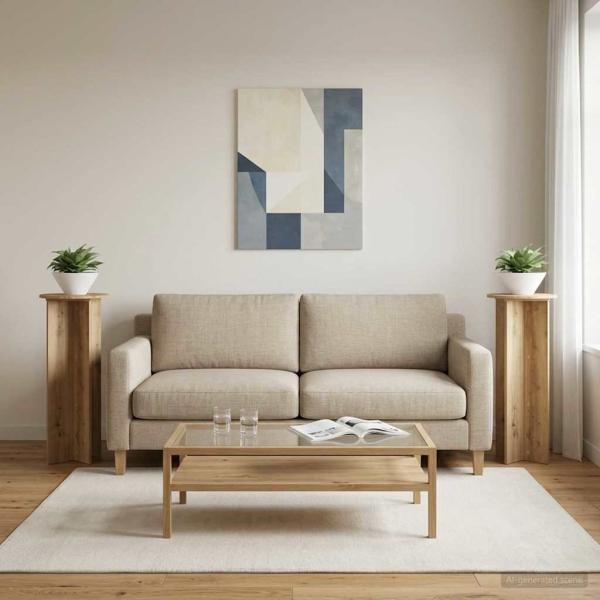 Pflanzenständer 2 Stk. Artisan-Eiche Ø40 x 100 cm Holzwerkstoff
