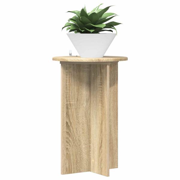 Pflanzenständer 2 Stk. Sonoma-Eiche Ø40 x 60 cm Holzwerkstoff