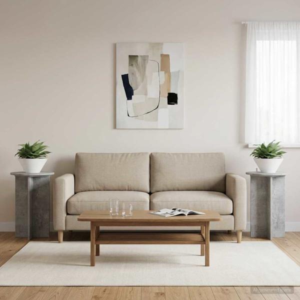 ARDEBO.de - Pflanzenständer 2 Stk. Betongrau Ø40 x 60 cm Holzwerkstoff