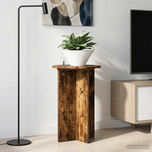 Pflanzenständer 2 Stk. Räuchereiche Ø40 x 60 cm Holzwerkstoff