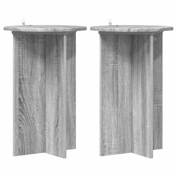 Pflanzenständer 2 Stk. Sonoma-Grau Ø40 x 60 cm Holzwerkstoff