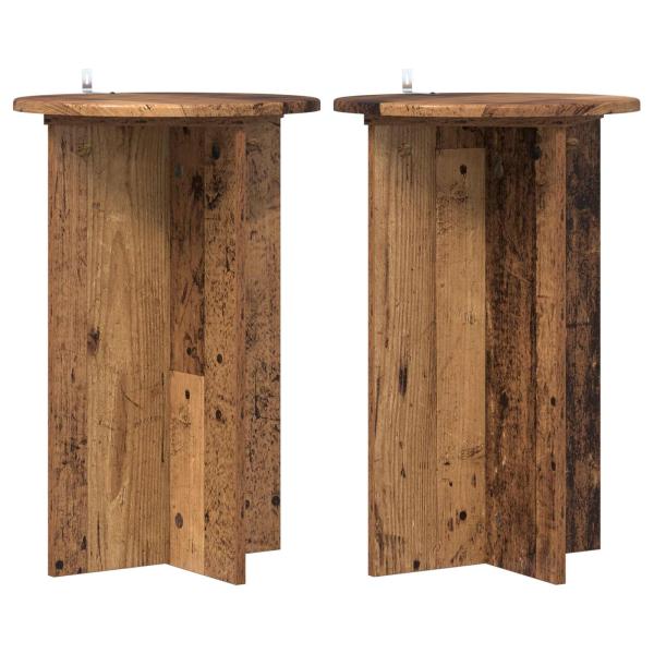 Pflanzenständer 2 Stk. Altholz Ø40 x 60 cm Holzwerkstoff