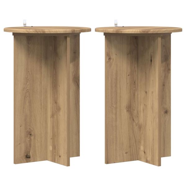 Pflanzenständer 2 Stk. Artisan-Eiche Ø40 x 60 cm Holzwerkstoff
