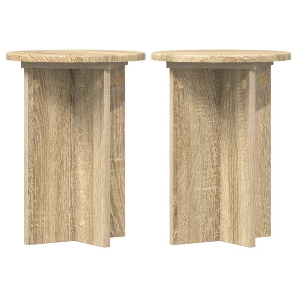 Pflanzenständer 2 Stk. Sonoma-Eiche Ø29,5 x 40 cm Holzwerkstoff