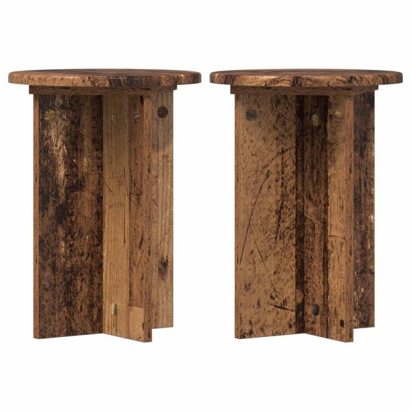 Pflanzenständer 2 Stk. Altholz Ø29,5 x 40 cm Holzwerkstoff