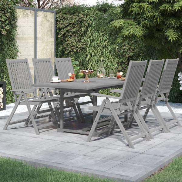 ARDEBO.de - 7-tlg. Garten-Essgruppe Massivholz Akazie