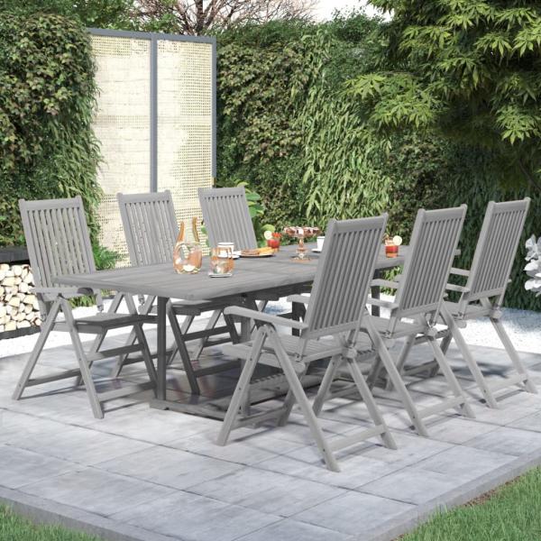 ARDEBO.de - 7-tlg. Garten-Essgruppe Massivholz Akazie